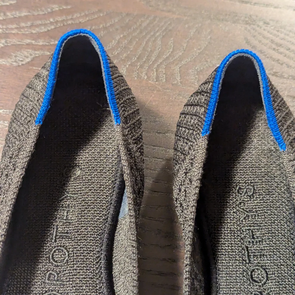 Rothy's 7.5 Women's Black Waffle Weave Flats, The Flat - Picture 6 of 13